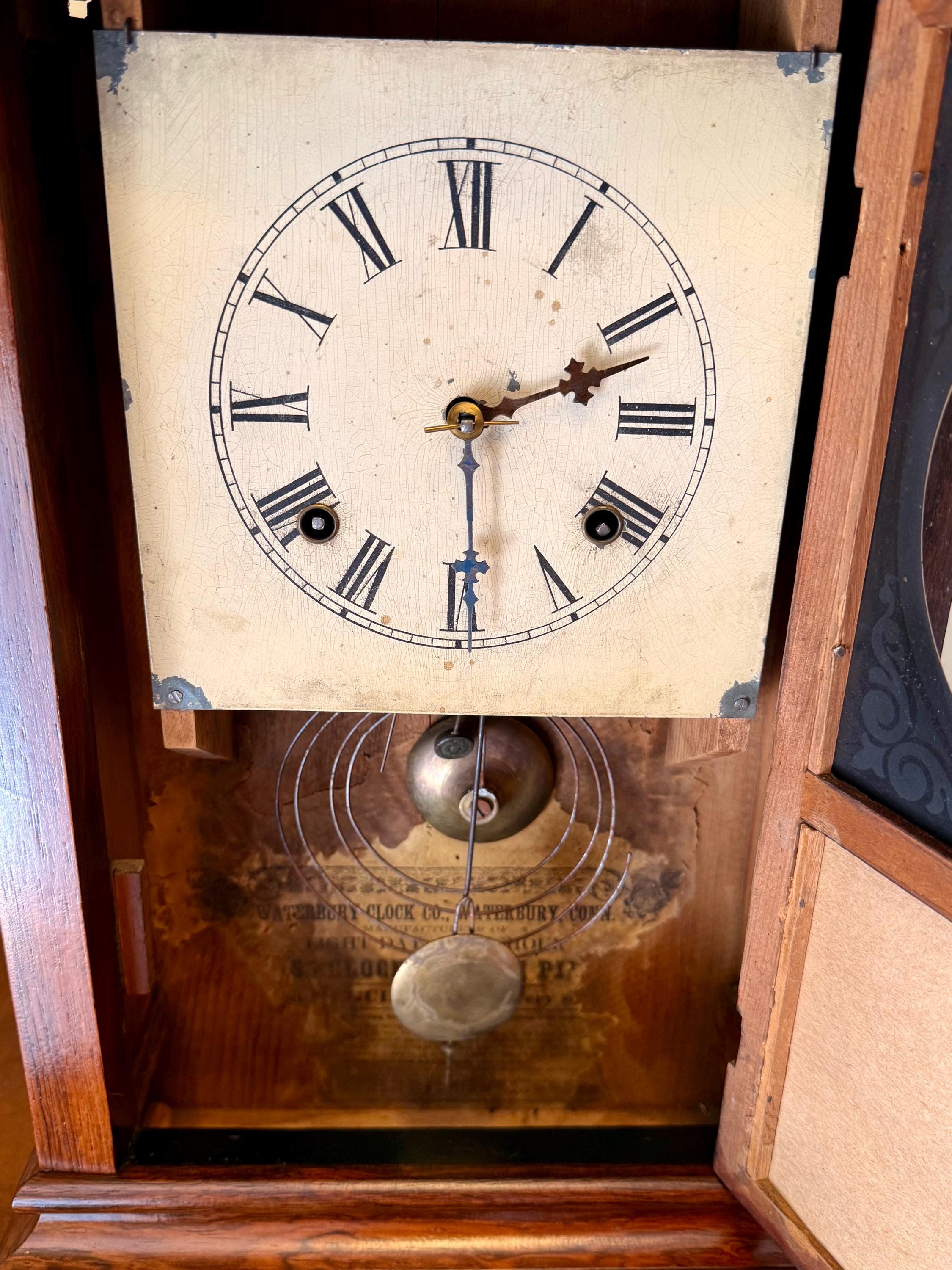 Lowercase Clock Antique Early 1900s Waterbury 8-day Shelf/mantel Clock – Rosewood ...
