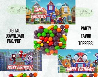 Spidey y sus increíbles amigos favores de fiesta, spidey y sus increíbles amigos clip art, spidey y sus increíbles amigos, descarga digital, PNG