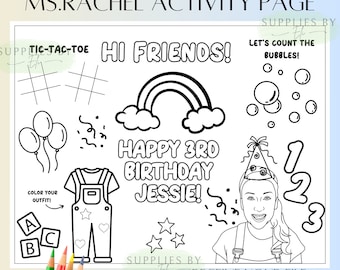 Ms. Rachel activity page download, Ms. Rachel birthday, party decorations, Ms. Rachel png, Ms. Rachel clip art, Ms. Rachel digital download