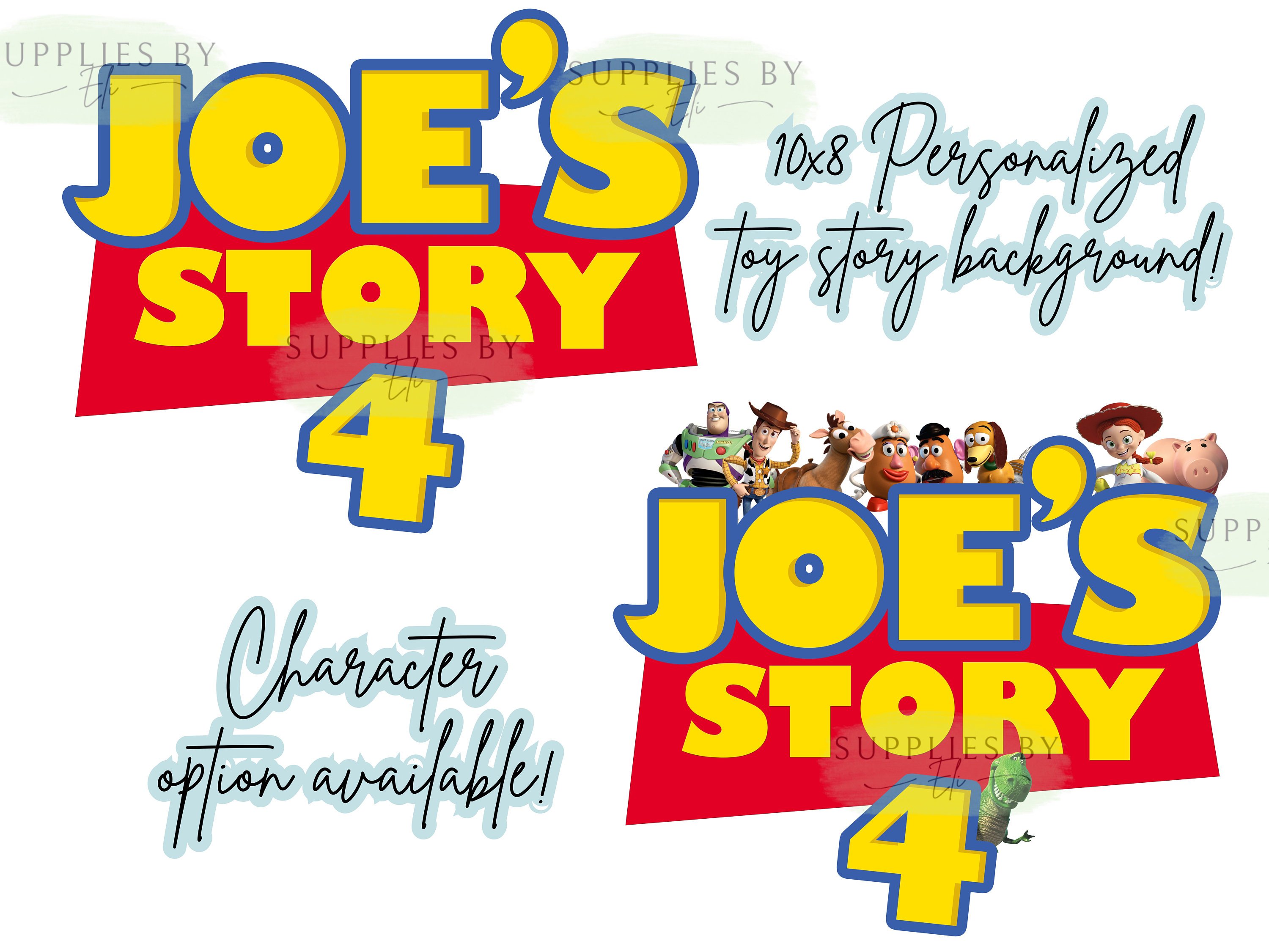 Personalized Toy Story Background, Tory Story Font, Toy