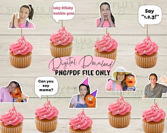 Ms. Rachel cupcake toppers, digital download, Ms. Rachel PNG,