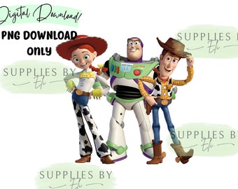 Jessie, Woody, Buzz, PNG, Digital download, group photo