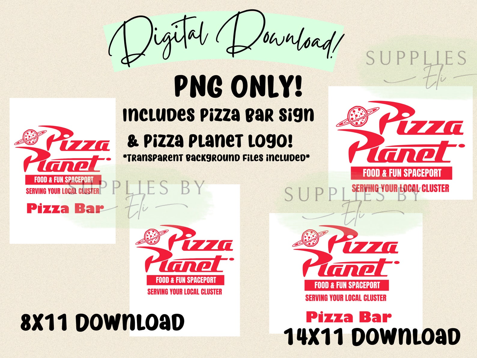 Pizza Planet Pizza Bar Sign, Pizza Planet PNG, Toy Story Png - Etsy
