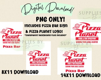 Pizza Planet Pizza bar sign, Pizza planet PNG, Toy story png