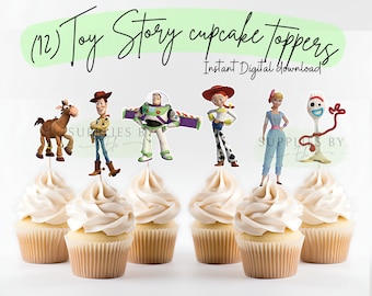 Toy Story cupcake toppers, digitale download, Toy Story verjaardag, Toy Story cupcake toppers downloaden, Toy Story clipart, Toy Story decoratie