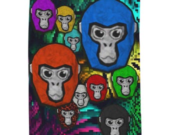 Manta de juego de realidad virtual Gorilla Tag - Manta de felpa de terciopelo - Decoración para el hogar gamer