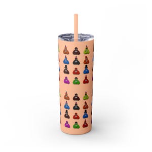 Gorilla Tag Skinny Tumbler with Straw, 20oz VR Game Gift