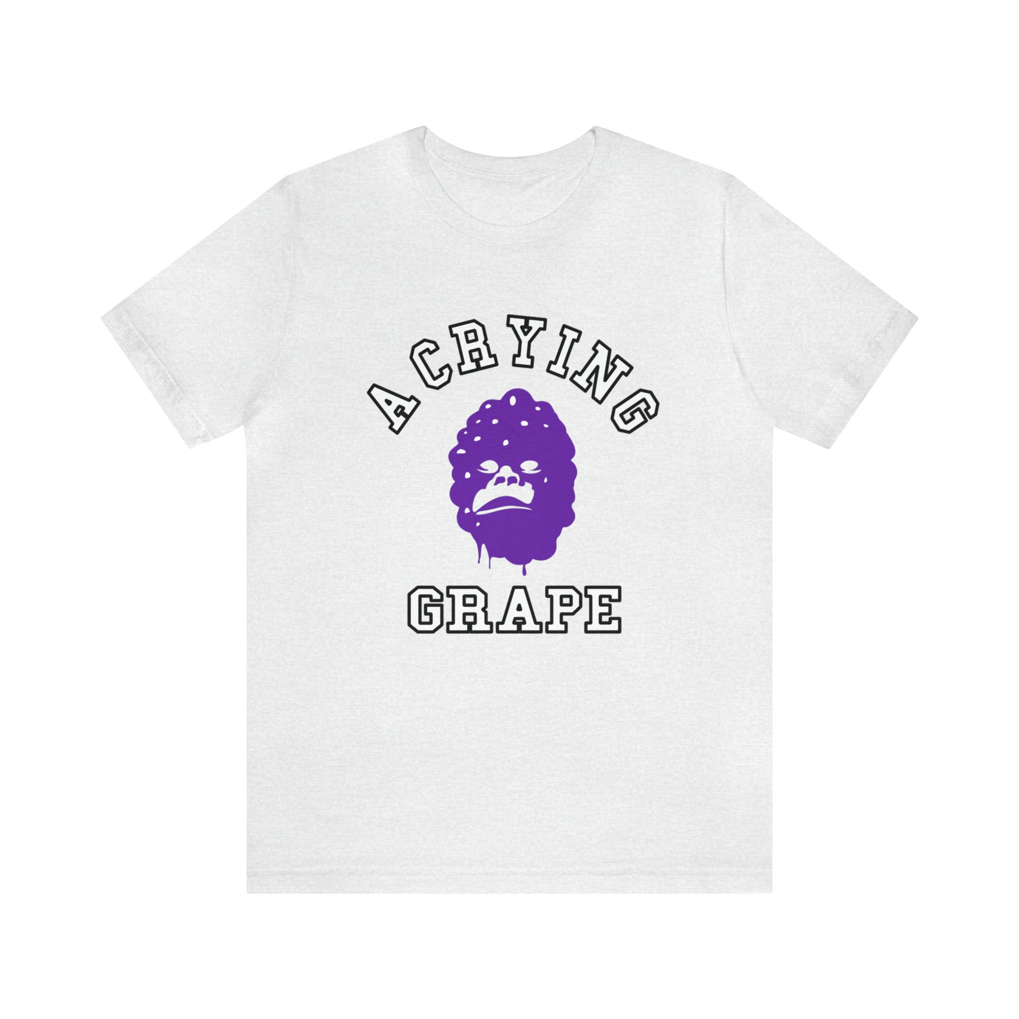 T-shirt unisexe à manches courtes en jersey - CRAPE - CRYING Grape - Parodie BAPE