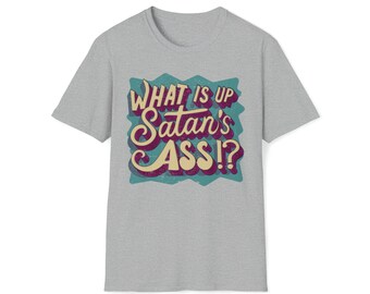 Wat is er aan de hand met Satans kont!? Unisex Softstyle-T-shirt | van Mr. Show met Bob en David