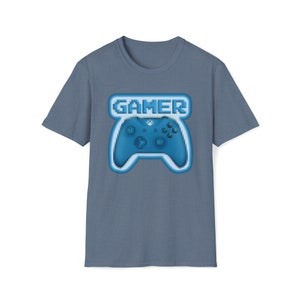 16 Bit Gamer Blue Controller Unisex Softstyle T-Shirt, Gift For Him, Gift For Her, Birthday Gift