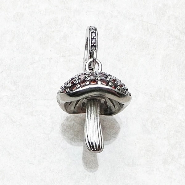 Fungi Mushroom Charm 925 Sterling Silver, Magically Fungus Red, Mushroom Pendant, Fungi Jewelry, Mushroom Gift Funky for Bracelet Necklace