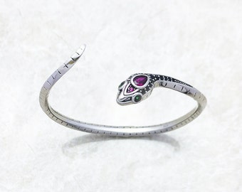 Snake Bracelet, Fine and Romantic Jewellery for Women or Men, Gift of Wisdom Safety, Silver 925, Talisman Protector, Quality+