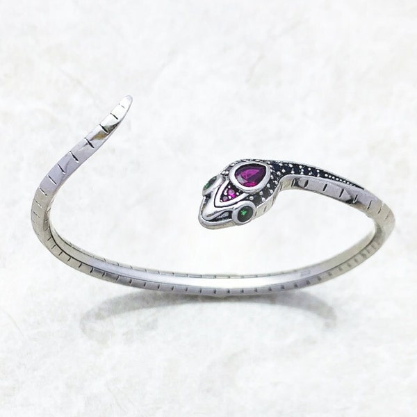 Snake Bracelet, Fine and Romantic Jewellery for Women or Men, Gift of Wisdom Safety, Silver 925, Talisman Protector, Quality+