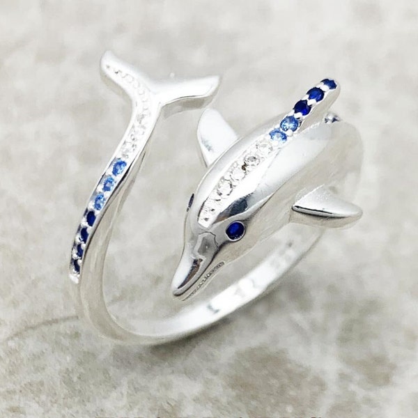 Dolphin Ring 925 Silver Adjustable Perfect Gift Bohemian Style Soul Jewellery Spiritual Jewelry Gift for Her Quality+ Handmade