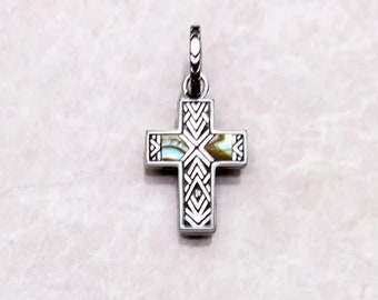 Cross Boho Religious & Hippy Style Pendant in Sterling Silver 925, Indian lovers Believers gift Christ cross and Ethnic Je wellery Christmas