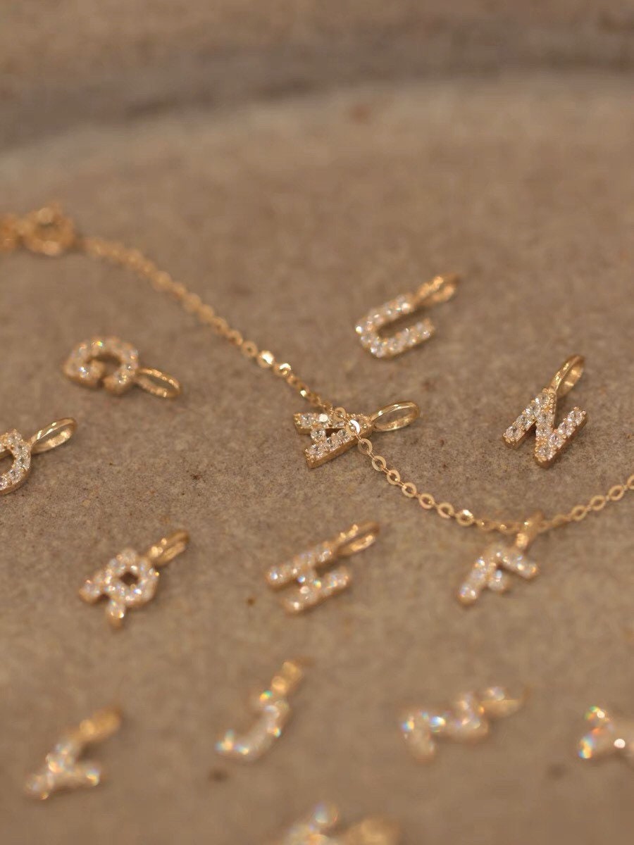 Initial Letter Charms Gold Plated / Silver - Very Dainty and High
