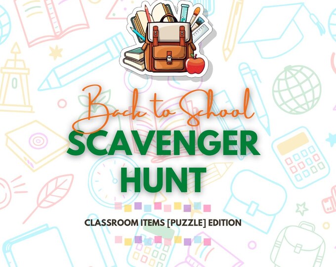 Back to School Printable Scavenger Hunt for Kids Ages 7-10 | First Day ...