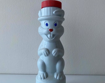 Bosco Bunny Vintage Leer Einweichendes Schaumbad Spielzeug - Seltenes Vintage 1960's Objekt