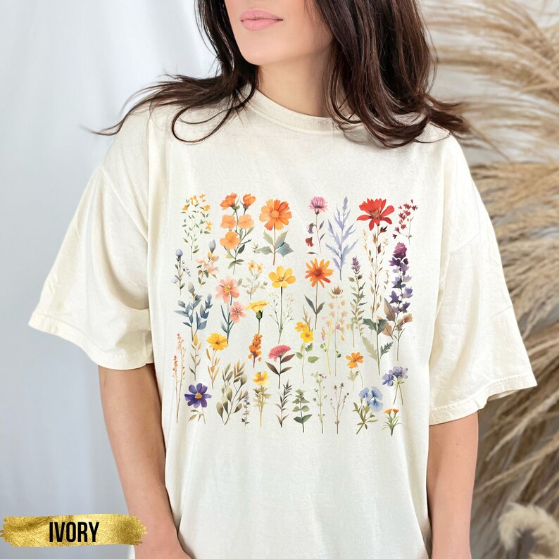 Wildflowers Shirt Comfort Colors Vintage Flowers Tee - Etsy