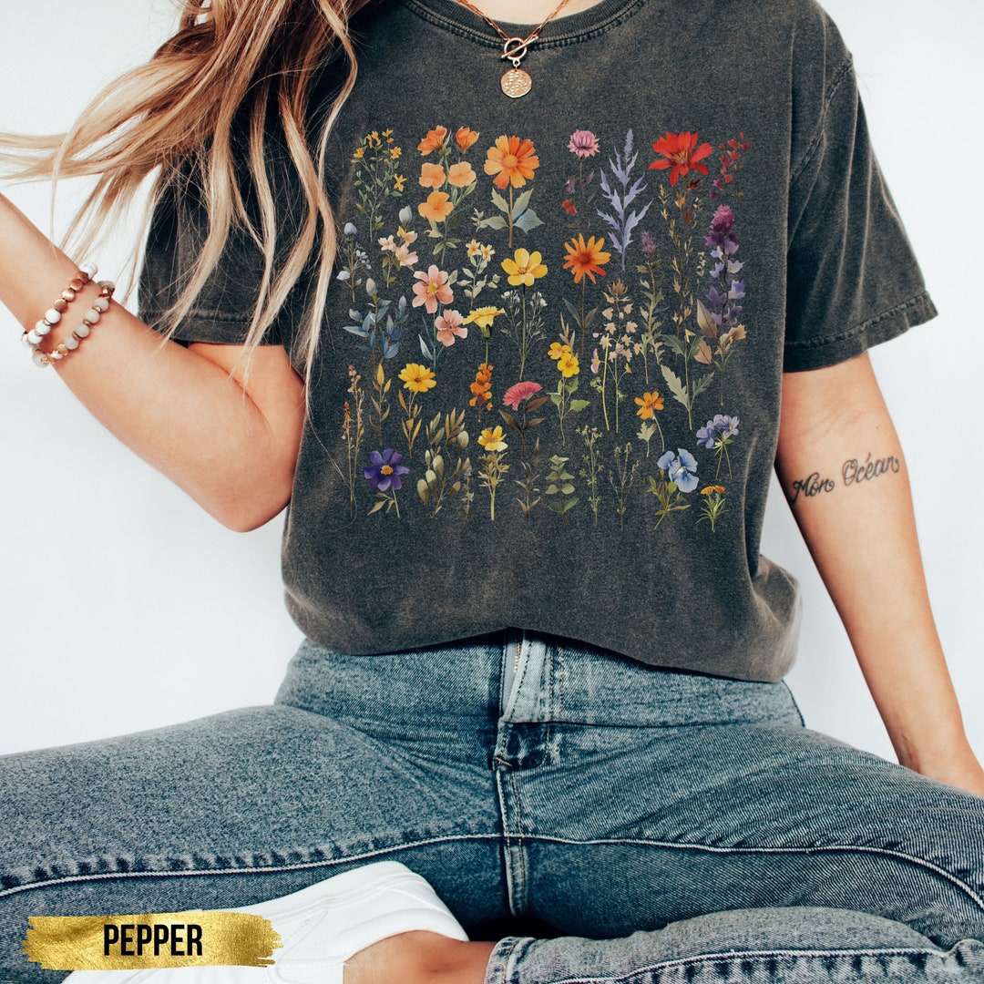 Wildflowers Shirt Comfort Colors Vintage Flowers Tee - Etsy