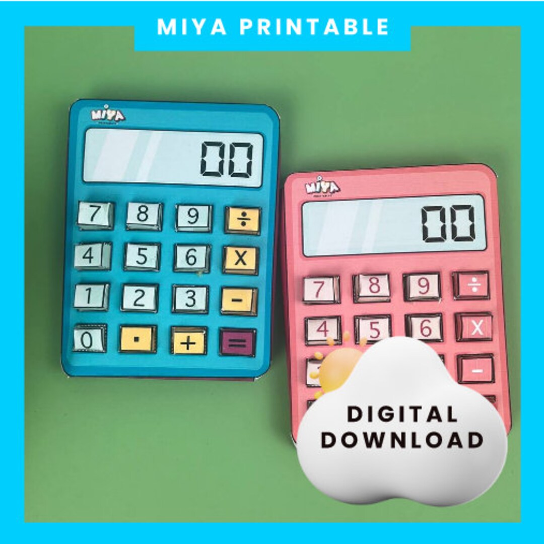 DIY Project for Kids Printable Templates Calculator Easy Etsy