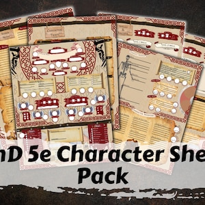 DnD 5e Character Sheet D&D Character Sheet PDF Dungeons and Dragons 5th Edition dnd Character Easy Printable Character Sheet Fillable