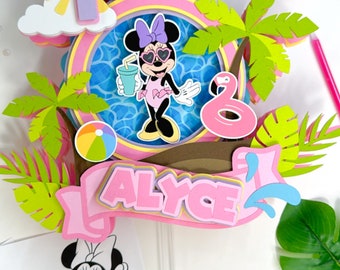 Minnie mouse Pool party, Minnie pool party cake topper, Minnie pool party, Minnie cake topper, Minnie pool party birthday, kids pool party