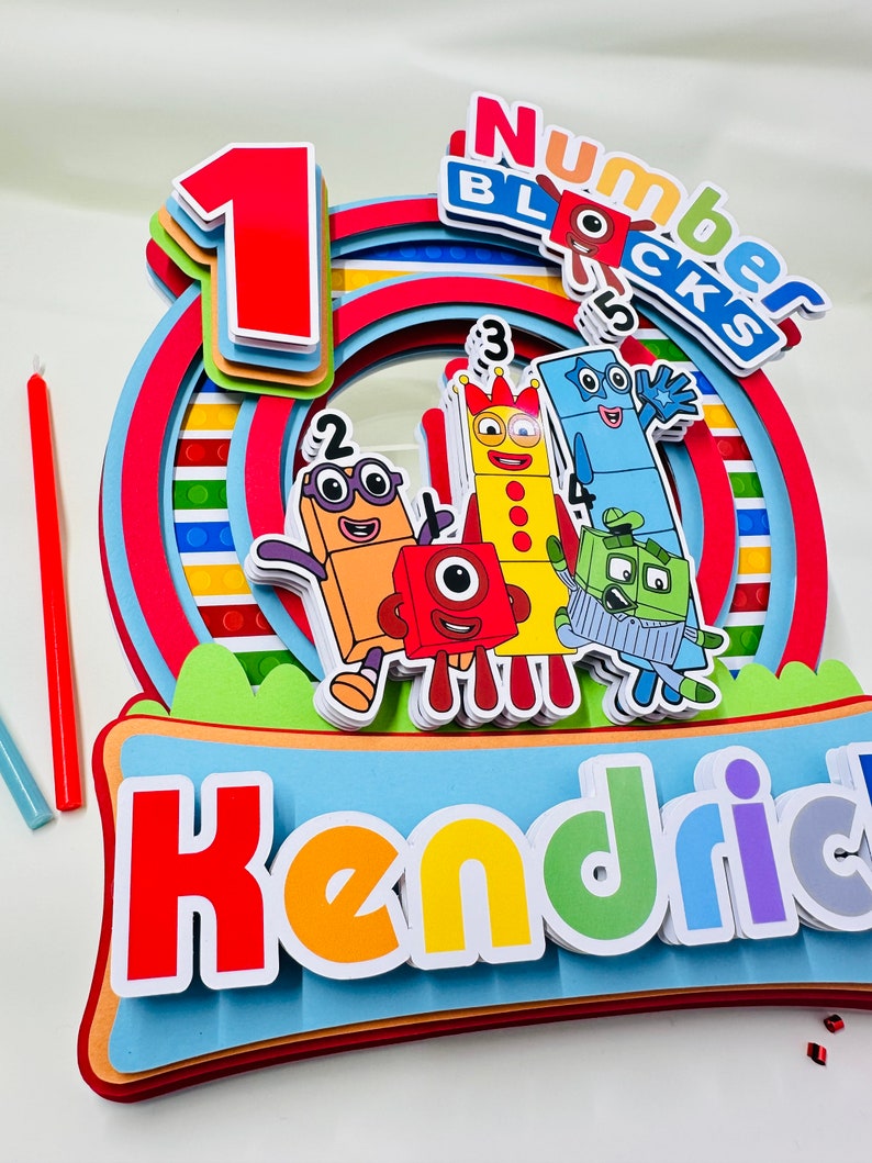 Numberblocks Inspired Cake Topper, Number Blocks, Number Blocks Cake ...