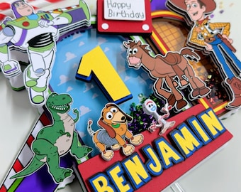 Toy Story Cake Topper, Buzz & Woody Birthday Decor, Toy Story Party Decoration, Toy Story Birthday Topper, Custom Cake Topper