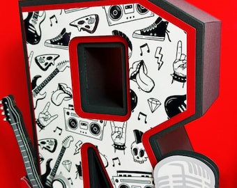Custom 3D Rock &#39;n&#39; Roll Letter: Personalized Party Decor