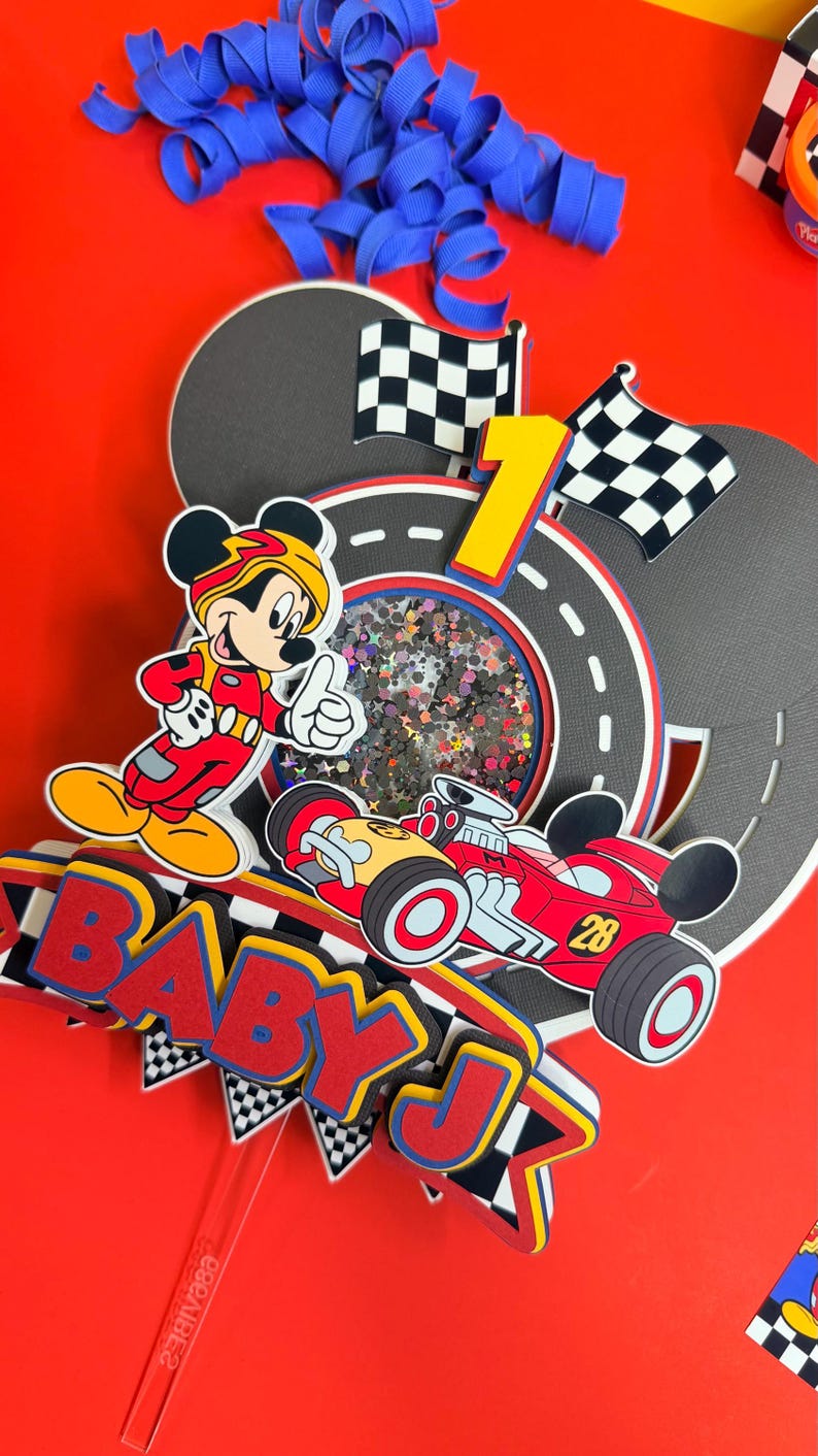 Mickey and the Roadster Racers Cake Topper Personalized. Mickey Racing ...