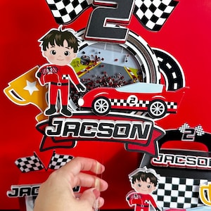 Race Car Cake Topper: Fast One Birthday Party Decor