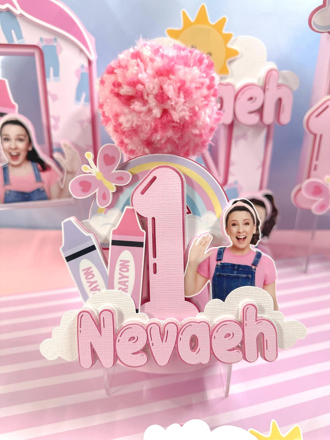 Ms. Rachel Inspired First Birthday Hat | Custom 3D Party Hat ...