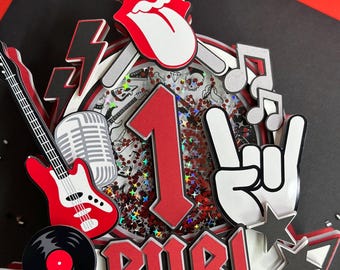 Custom Rock &#39;n&#39; Roll Cake Topper: Rockstar Birthday Decor