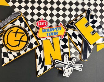 Rockstar Inspired High Chair Banner | Music Theme First Birthday Decoration | Punk Party decor | first warped tour | warped tour birthday