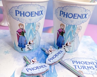 Custom Paper Cups with Straw | Personalized Party Cups | Wrapped Disposable Cups | Birthday Party Decor | Custom Coffee Cups