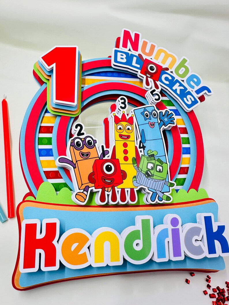 Numberblocks Inspired Cake Topper, Number Blocks, Number Blocks Cake