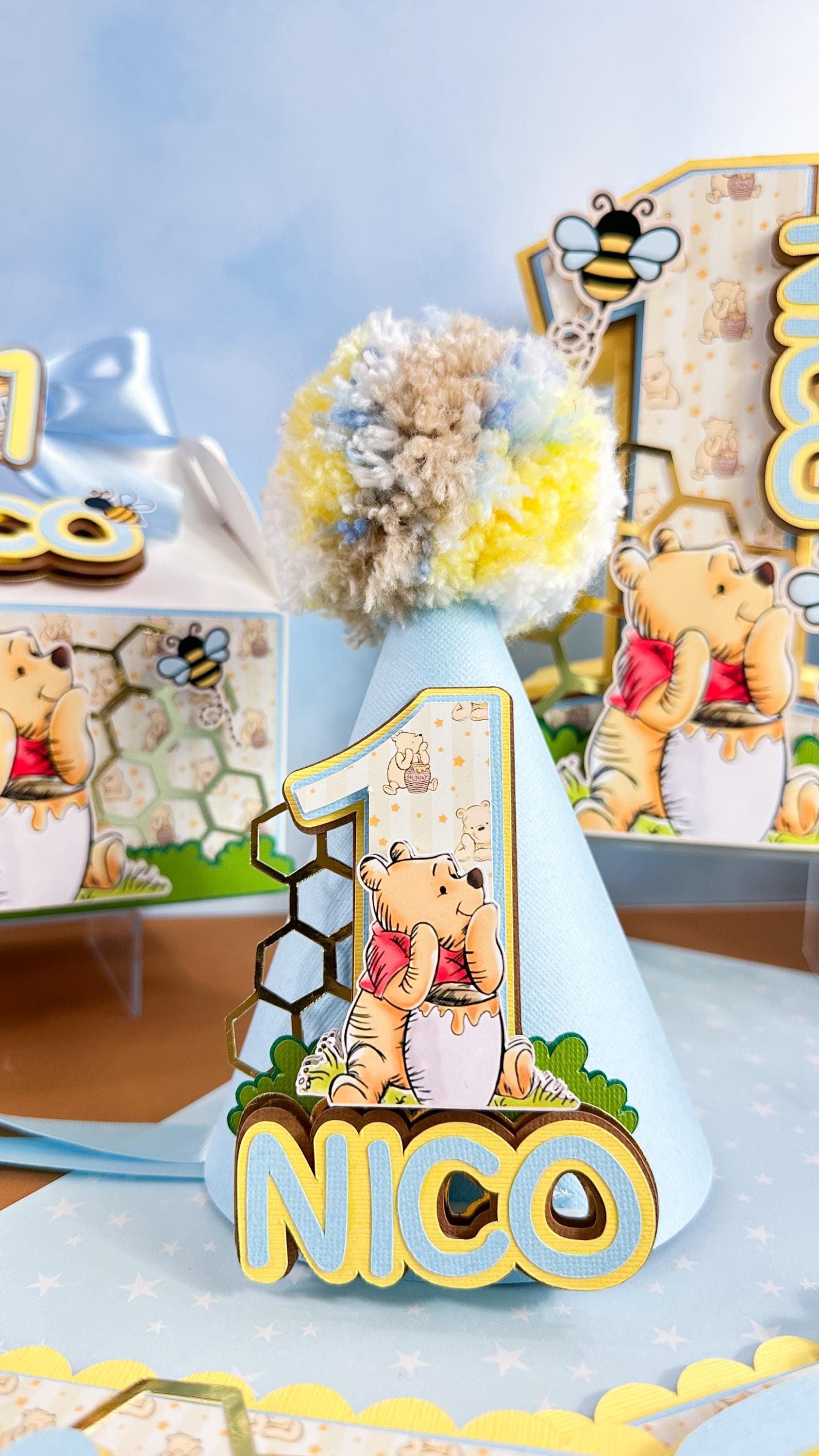 Winnie the Pooh Birthday Hat: Personalized 3D Party Decor