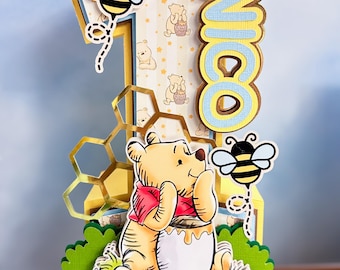 Winnie the Pooh 3D Letter: Custom Cardstock Party Decor