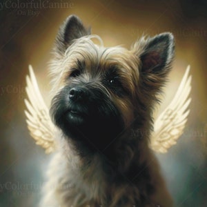 Cairn Terrier Angel Art - Digital Download High Quality - Large File - JPG - Dog mom dad gift - Christian - Cairn Dog - Heaven