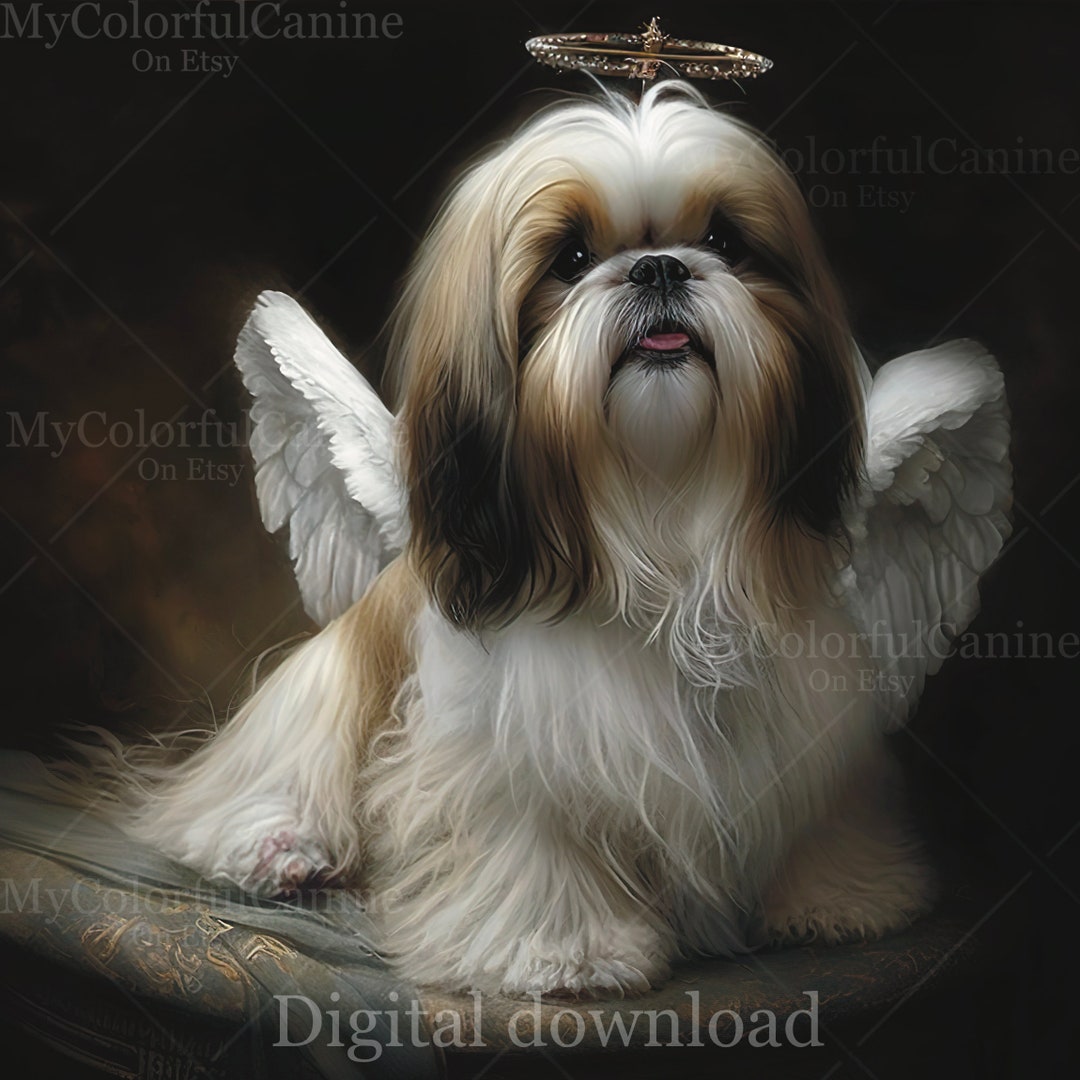 Shih Tzu Angel Art - Digital Download High Quality - Large File Size ...