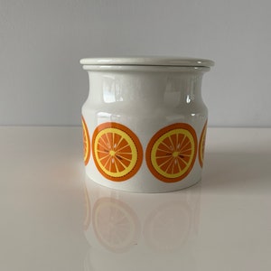 Arabia Pomona Jam Pot with Lid, Raija Uosikkinen, large size Mid Century Marmalade Container