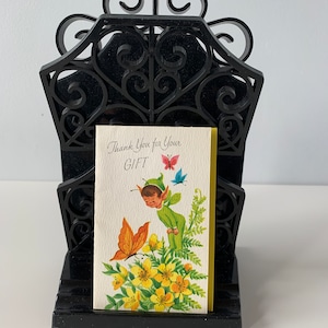 Vintage Black Plastic Desk Organizer, Betterwear Romford 1960s, shabby chic, retro