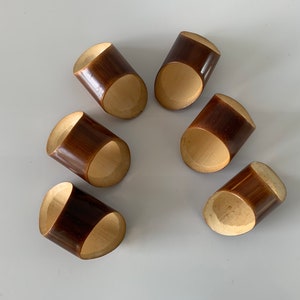 Servilleteros de bambú vintage, juego de 6, fabricados en Japón