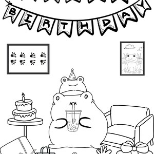 5 Kids Frog Coloring Pages-Digital Print