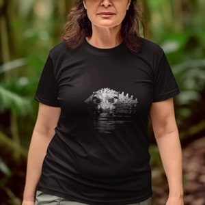 Albino crocodile, crocodile T-shirt, White Crocodile, Rare Animal, alligator tshirt, white, alligator, Albino Crocs, Reptile t-shirt, hunter t-shirt, wildlife, tshirt, predator top, reptile tshirt, hype tide store, hype tide, beast t-shirt.
