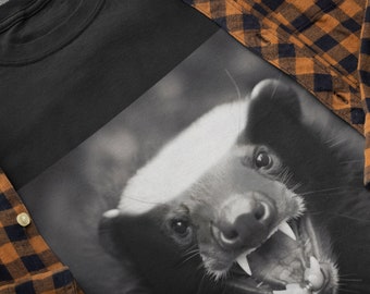 Angry Honey Badger T-shirt | Honey badger | Graphic Tees | Tops | Clothing | Men's Clothing |  Women's Clothing | Animal | American badger