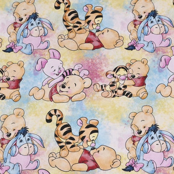 Classic Pooh Fabric - HALF YARD - 100% Cotton Winnie the Pooh Tigger Eeyore  Baby
