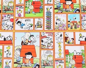 Peanuts Snoopy and Woodstock Fabric Pure Cotton Cartoon Fabric By The Half Yard