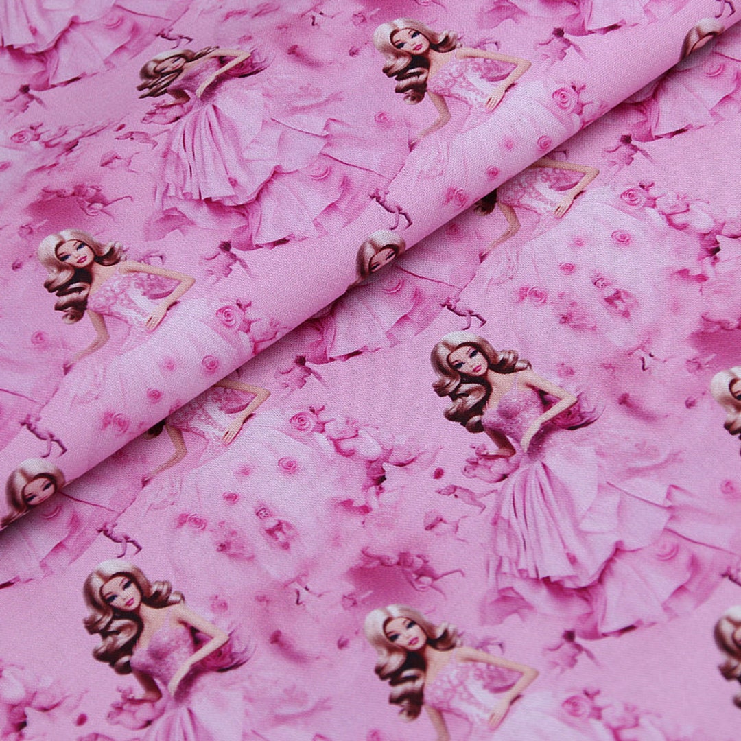 Barbie Character Fabric Barbie Girl Fabric Pure Cotton Cartoon Fabric by the Half Yard - Etsy